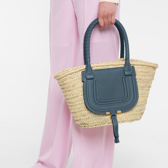 Chloe Marcie Medium raffia basket bag - Picture 3 of 6